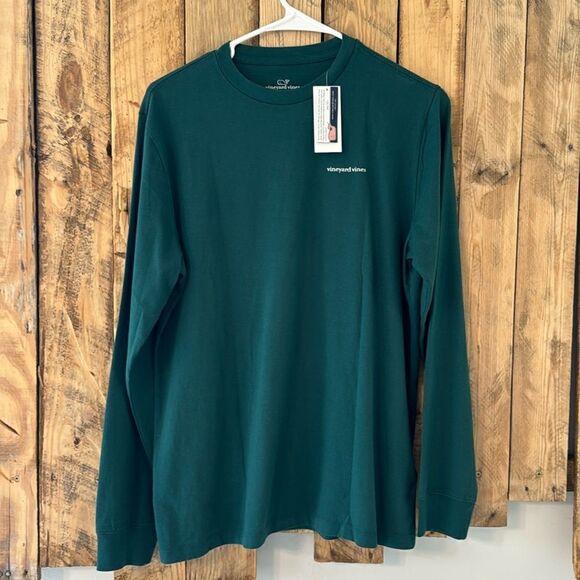 NWT Vineyard Vines Charleston Green Long Sleeve Blocked Whale Dot Grid Kids XL - Picture 2 of 10